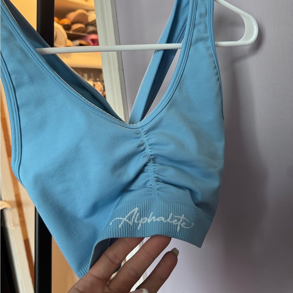 Alphalete Blue Amplify Bra with Racerback